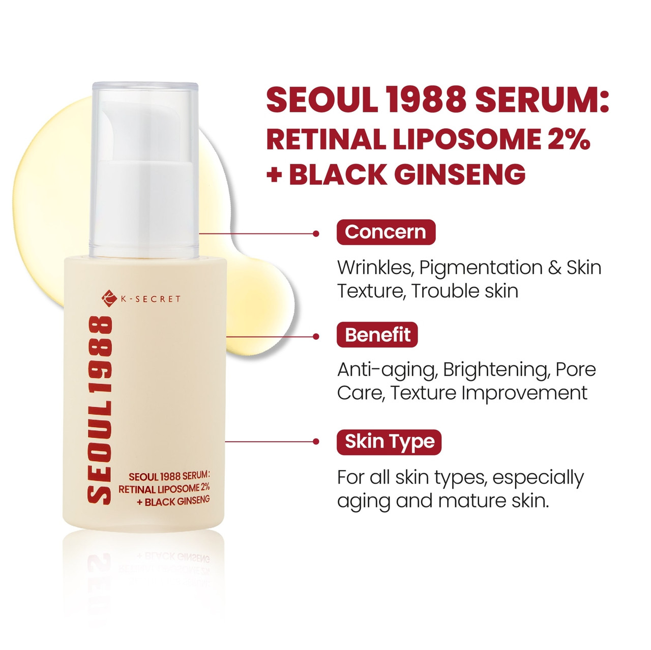 K-SECRET SEOUL 1988 Serum : Retinal Liposome 2% + Black Ginseng - Image 2