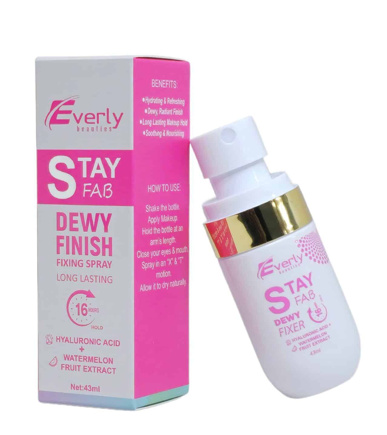 Everly Matte Setting Spray Everly Beauties Stay Fab Dewy Finish Fixing Spray – 16H Long Lasting (43ml) - Image 1