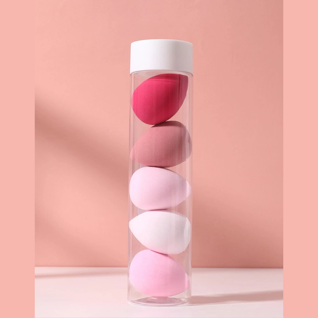 5pcs Makeup Sponge, Waterdrop Shape Makeup Sponge 5pcs Makeup Sponge With Storage Bucket - Image 1
